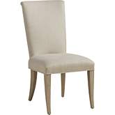 Serra Dining Chair in Taupe Finish & Ivory Fabric (Set of 2)