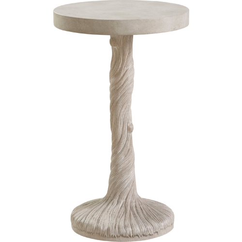 Saddle Peak Round Accent Table in Concrete & Cast Metal