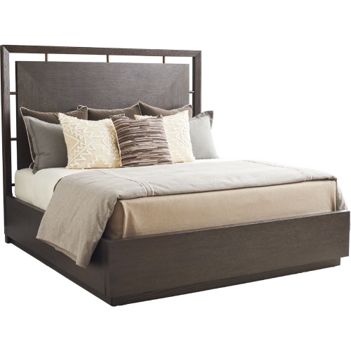 Sundance Queen Panel Bed in Mocha Brown Wood & Metal