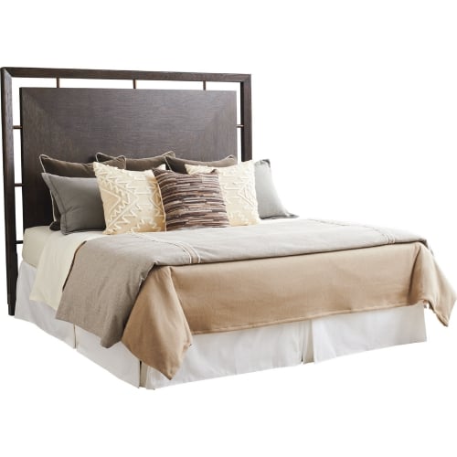 Sundance CA King Headboard in Mocha Brown Wood & Metal