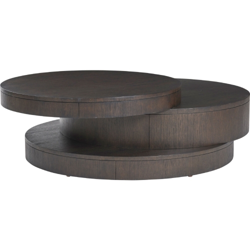 Mountaineer Round 3 Tier Cocktail Table in Mocha Brown Wood