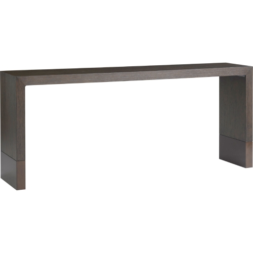 Deer Valley Console Table in Mocha Brown Wood & Bronze