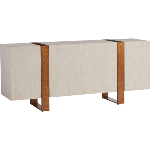 Bixby 75" Buffet in Winter White Wood & Brass