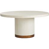 Selfridge 60" Round Dining Table in Winter White Wood & Brass