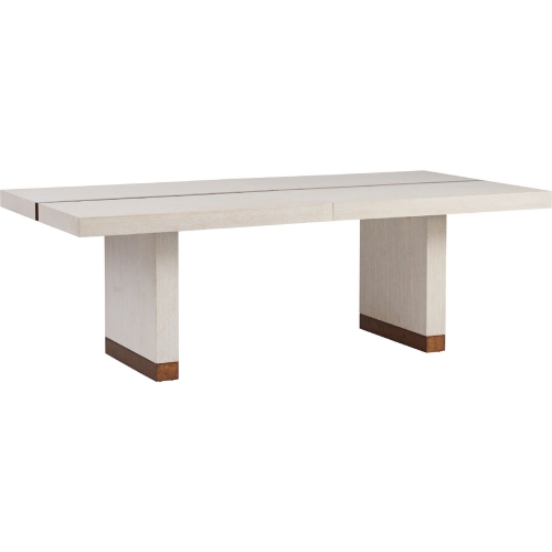 Vista 88" Dining Table in Winter White Wood & Brass