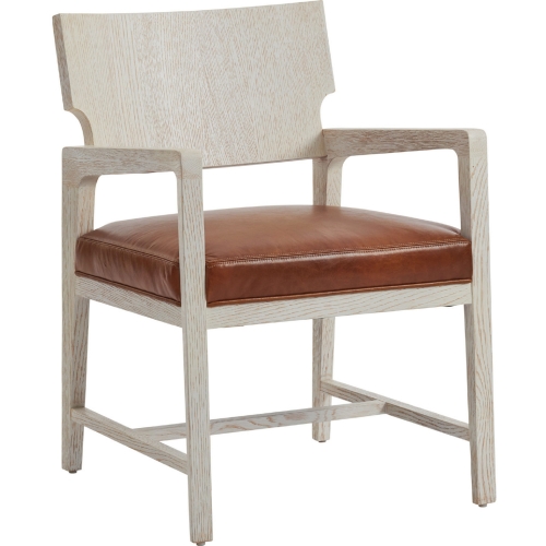 Ridgewood Dining Chair in Tan Leather & Winter White Wood (Set of 2)