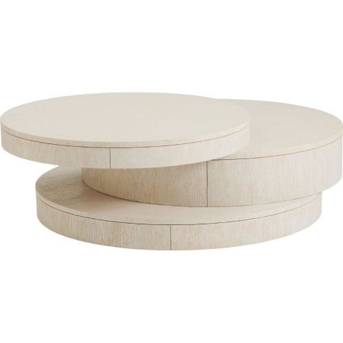 Ventana Round Tiered Cocktail Table in Winter White Wood