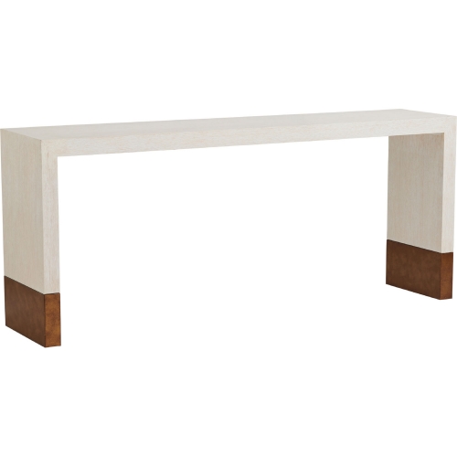 Spindrift Console Table in Winter White Wood & Brass