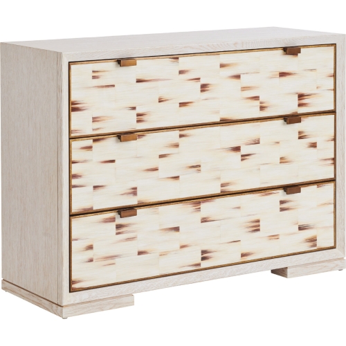 Dry Creek Hall Chest in Winter White Wood, Faux Horn & Brass