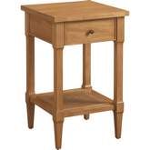 Bay Nightstand in Table Rock Nutmeg Brown Finish & Cane