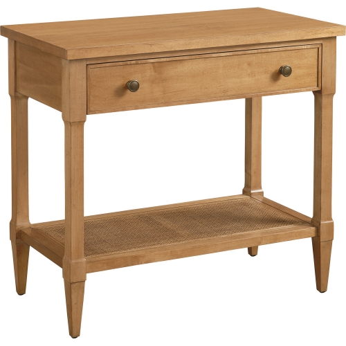 Aster Open Nightstand in Table Rock Nutmeg Brown Finish & Cane