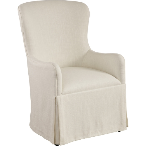 Aliso Host Dining Chair w/ Casters in Linen White