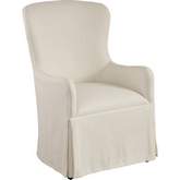 Aliso Host Dining Chair w/ Casters in Linen White