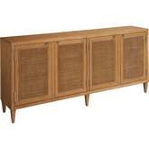 Bluebird 80" TV Stand Media Console in Nutmeg Brown Finish & Cane