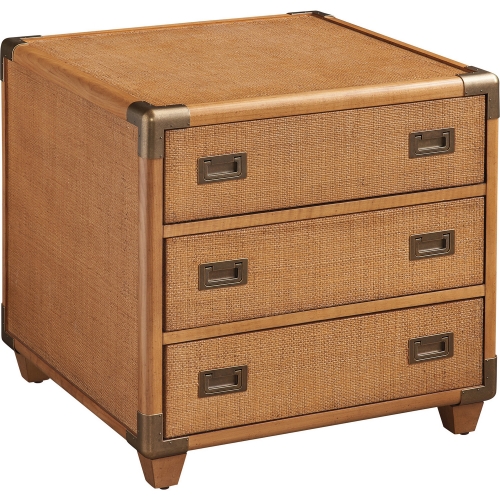 Sapphire Woven Trunk End Side Table in Raffia