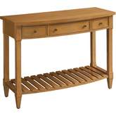 Temple Bowfront Console Table in Nutmeg Brown Finish