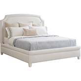 Avalon King Bed in Pearl White Performance Fabric