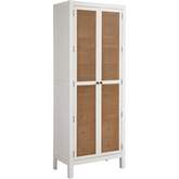 Surf Storage Cabinet in Linen White Finish & Cane