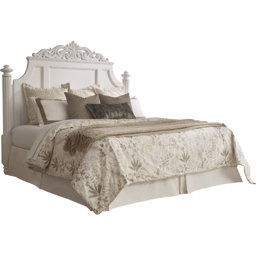 Santorini King Headboard in Polo Mallet White Finish Wood