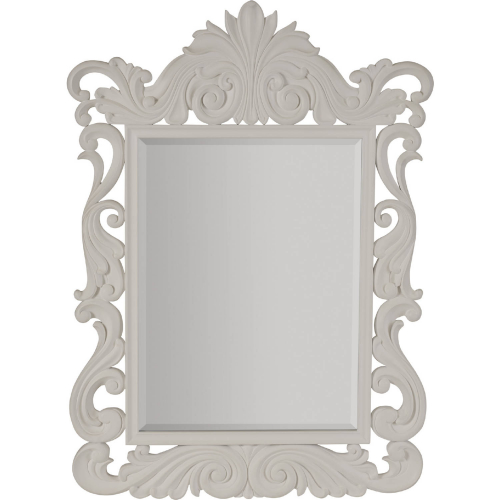 Aries Mirror in Polo Mallet White Finish Wood