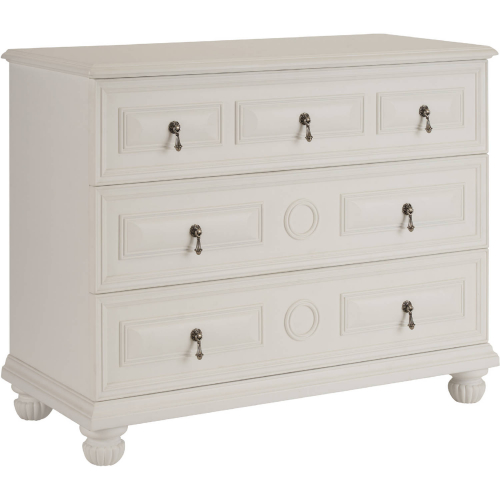 Cannes 3 Drawer Single Dresser in Polo Mallet White Finish Wood