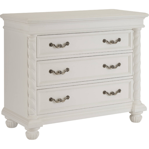 Barletta 3 Drawer Bachelors Chest in Polo Mallet White Finish Wood