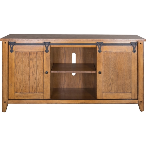 Lake House 60" TV Stand Console in Oak Finish