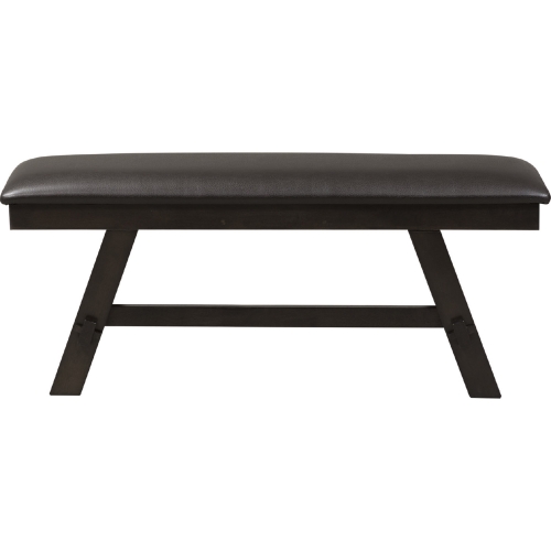 Lawson Dining Bench in Espresso & Brown Leatherette