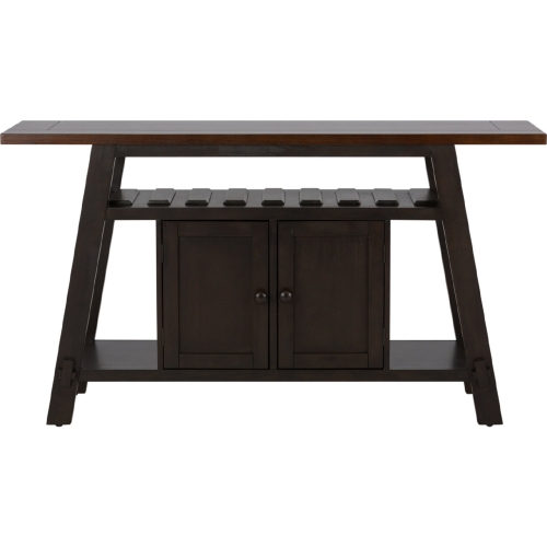 Lawson Server in Espresso & Brown Leatherette