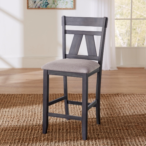 Lawson Splat Back Counter Stool in Slate & Weathered Gray