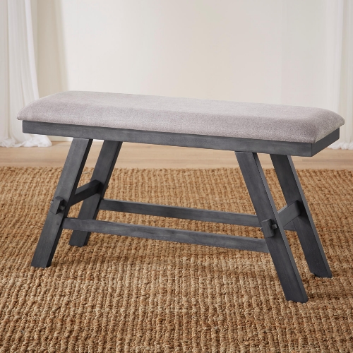 Lawson Counter Dining Bench in Slate & Weathered Gray