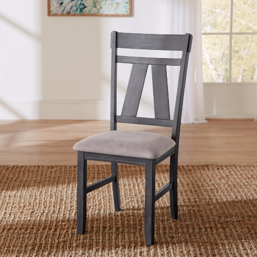 Lawson Splat Back Dining Chair in Slate & Weathered Gray