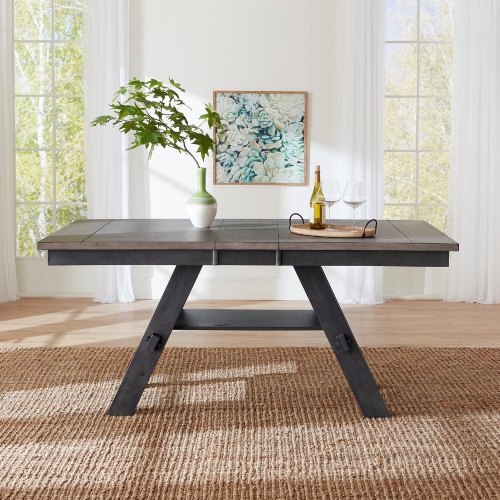 Lawson 78" Gathering Dining Table in Slate & Weathered Gray