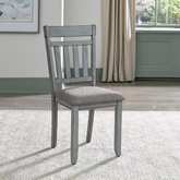 Newport Splat Back Dining Chair in Smoke Grey & Grey Linen (Set of 2)