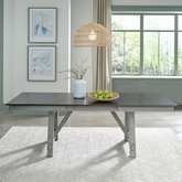 Newport 94" Trestle Dining Table in Smoke & Carbon Grey