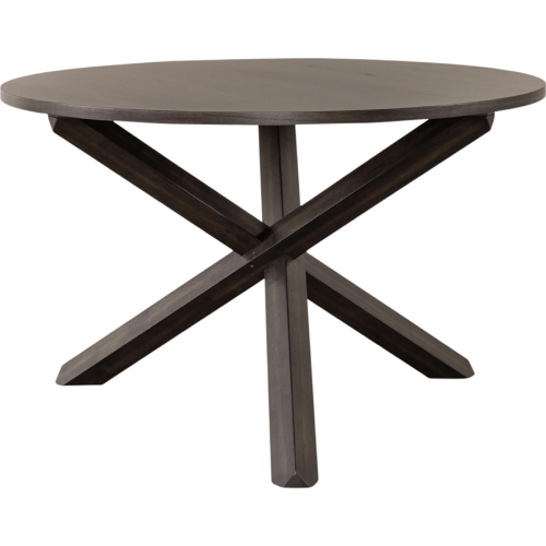 Anglewood 47" Round Pedestal Dining Table in Dark Brown Finish