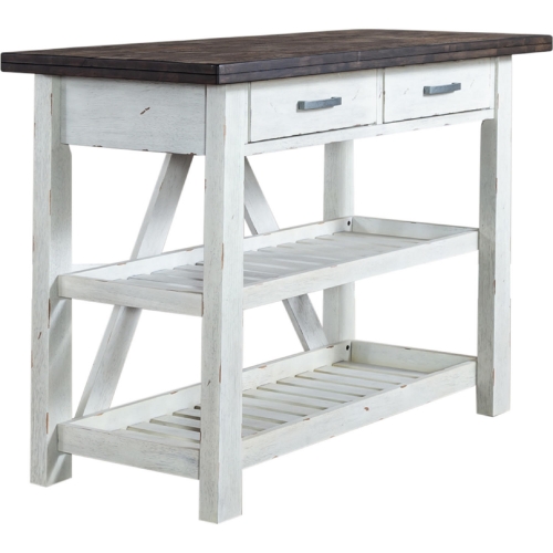 Farmhouse Server in Distressed White & Wood