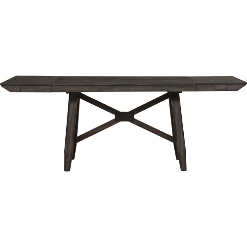 Double Bridge 96" Trestle Dining Table in Chestnut Brown