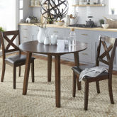 Thornton II 3 Piece Drop Leaf Dining Set in Russet & Black