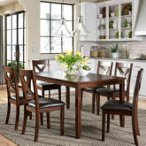 Thornton II 7 Piece Dining Set in Russet & Black