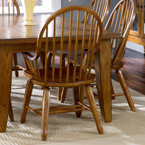 Treasures Bow Back Dining Arm Chair in Rustic Oak (Set of 2)