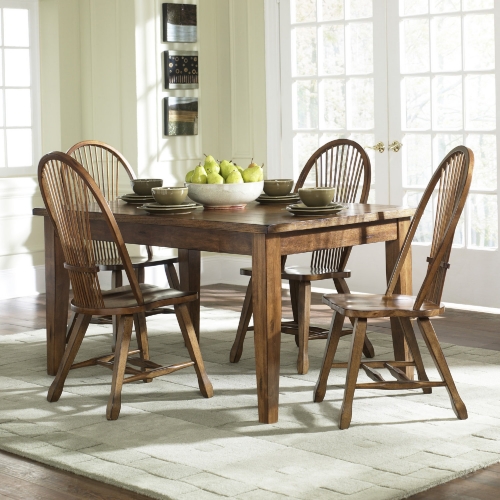 Treasures 5 Piece Dining Set in Rustic Oak