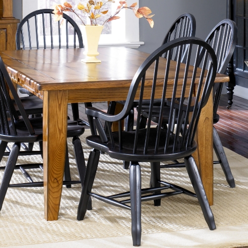 Treasures 5 Piece Dining Set in Rustic Oak & Black