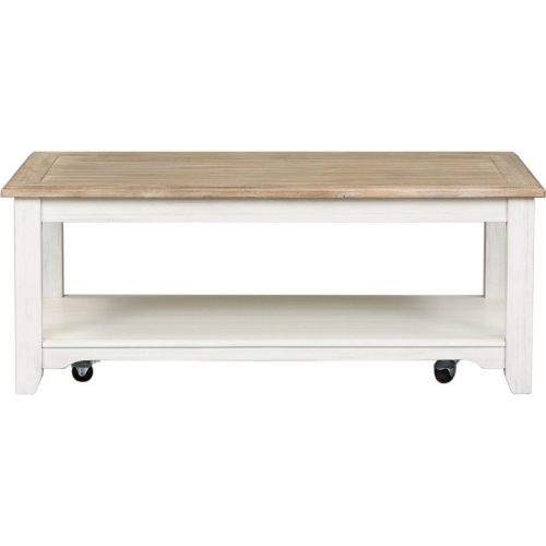 Summerville Cocktail Table in White & Brushed Gray