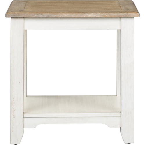 Summerville End Table in White & Brushed Gray