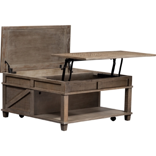 Parkland Falls Square Lift Top Cocktail Table in Weathered Taupe