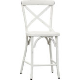 Vintage Series X Back Counter Chair in Antique White Metal