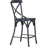 Vintage Series X Back Counter Chair in Distressed Navy Metal