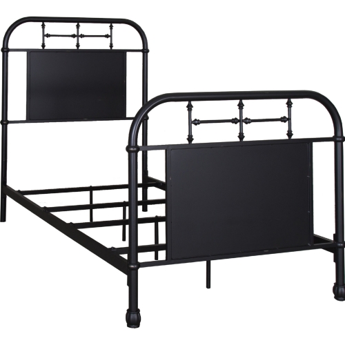 Vintage Series Twin Metal Bed in Distressed Black