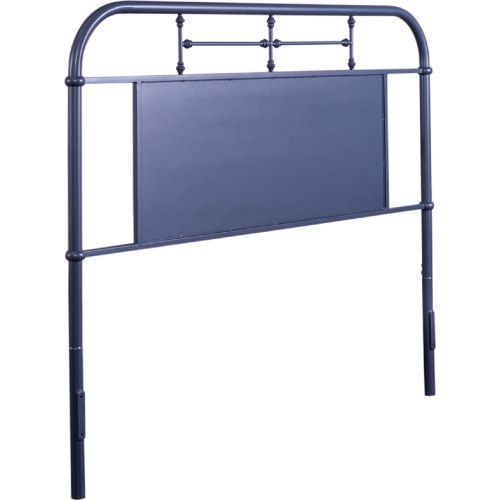 Vintage Series Queen Headboard in Distressed Navy Blue Metal